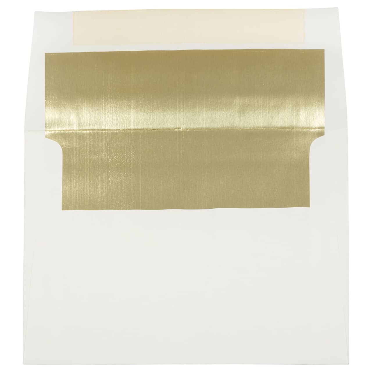 JAM Paper A7 Ecru Gold Foil Lined Invitation Envelopes
